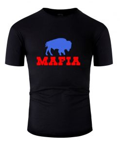 Fashion Bills Mafia Shirt Gift For Buffalo Football Fans Tshirt Men Letter Men Tshirts O Neck