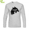 Fashion T shirt Men Male Hunters are coming Game of Wolves House Stark CrewNeck Long Sleeve