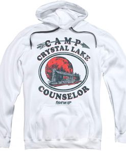 Friday The 13Th Camp Counselor Adult Pull Over Hoodie swearshirt White