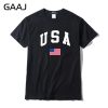 GAAJ USA America Flag Men T Shirt Top High Quality T shirts For Man 3XL T
