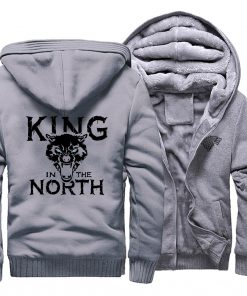 Game Of Thrones Hoodies Men House Stark King In The North Thicken Jacket Hoodie Men Casual 2