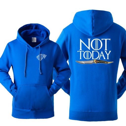 Game Of Thrones Men s Arya Stark Hoodies Sweatshirt Not Today Tracksuit Fleece Hooded Streetwear Sportswear 2