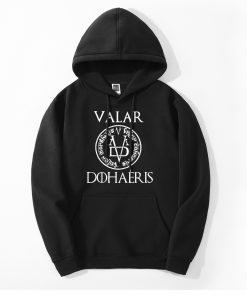 Game Of Thrones Valar Dohaeris Hoodies Arya Stark Mens Gym Clothing Cotton Fashion Sweatshirt Fleece Autumn 1