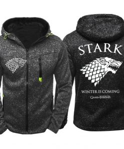 Game of Thrones Cosplay Stark Hoodie Zip Up Sweatshirts Men Women Print Winter Is Coming Hoodie