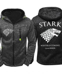 Game of Thrones Cosplay Stark Hoodie Zip Up Sweatshirts Men Women Print Winter Is Coming Hoodie 3