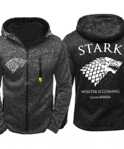 Game of Thrones Cosplay Stark Hoodie Zip Up Sweatshirts Men Women Print Winter Is Coming Hoodie 4