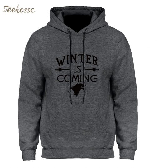 Game of Thrones Hoodie Men 2018 Winter Autumn Fleece Warm Hooded Sweatshirt Wolf Slim Fit Lightweight 1