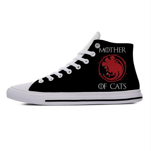 Game of Thrones Mother of Cats Funny Vogue Cute Casual Canvas Shoes High Top Lightweight Breathable 1
