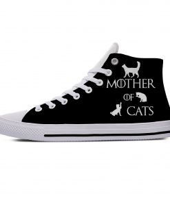Game of Thrones Mother of Cats Funny Vogue Cute Casual Canvas Shoes High Top Lightweight Breathable 2
