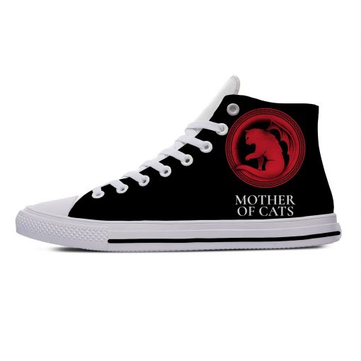 Game of Thrones Mother of Cats Funny Vogue Cute Casual Canvas Shoes High Top Lightweight Breathable 4