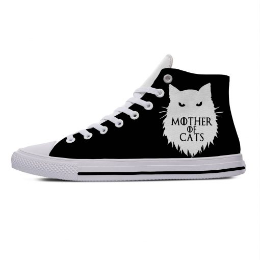 Game of Thrones Mother of Cats Funny Vogue Cute Casual Canvas Shoes High Top Lightweight Breathable