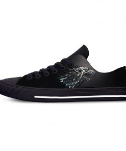 Game of Thrones Stark winter is coming Fashion Casual Canvas Shoes Low Top Lightweight Breathable 3D 4