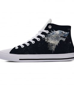 Game of Thrones Stark winter is coming Popular Casual Canvas Shoes High Top Lightweight Breathable 3D 3