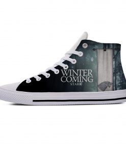 Game of Thrones Stark winter is coming Popular Casual Canvas Shoes High Top Lightweight Breathable 3D 4