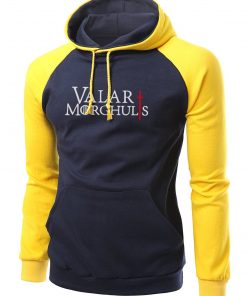 Game of Thrones Valar Morghulis Print Male Raglan Hoodie 2020 Autumn Winter Fleece SSweatshirt Hip Hop