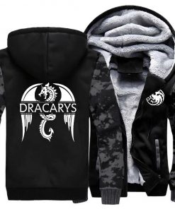 Game of Thrones men Hoodies 2020 Autumn Winter Dracarys Dragon Hooded Camouflage Plus Velvet Thicken Sweatshirts 2