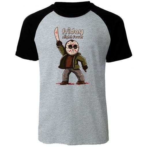 Gothic Men s T Shirt Friday the 13th Horror Prison Raglan TShirt Cotton Jason Voorhees T 1