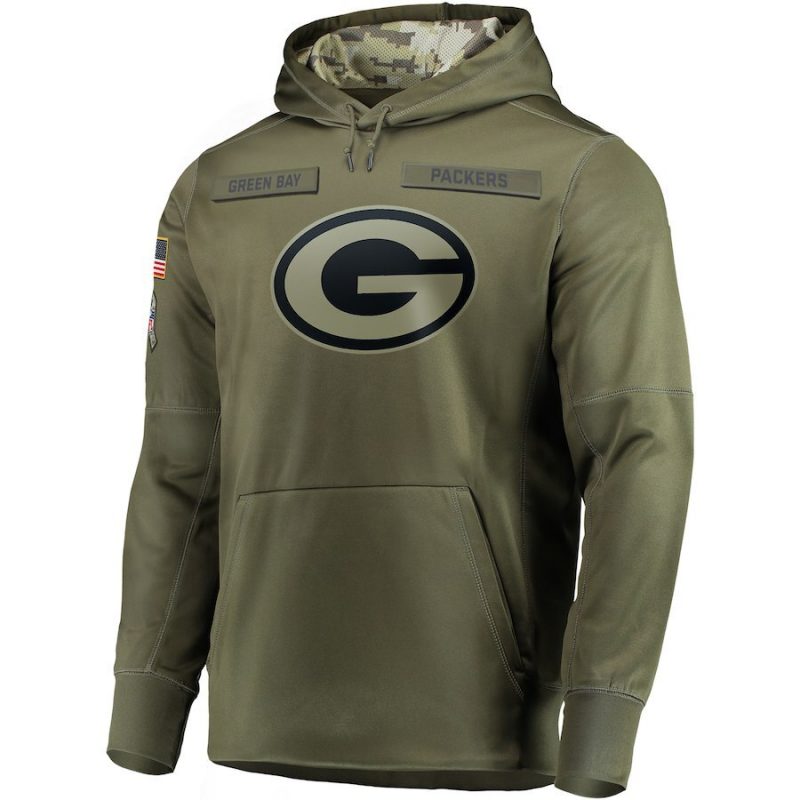 Green Bay Sweatshirt Packers Salute To Service Sideline Therma Performance Pullover American Football Hoodie Olive 3 800x800 
