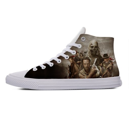 Hot Horror TV The Walking Dead Fashion Popular Casual Canvas Shoes High Top Lightweight Breathable 3D 1