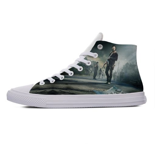 Hot Horror TV The Walking Dead Fashion Popular Casual Canvas Shoes High Top Lightweight Breathable 3D 2