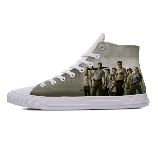 Hot Horror TV The Walking Dead Fashion Popular Casual Canvas Shoes High Top Lightweight Breathable 3D 3