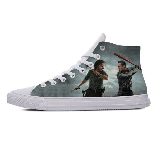Hot Horror TV The Walking Dead Fashion Popular Casual Canvas Shoes High Top Lightweight Breathable 3D 4