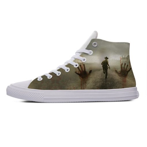 Hot Horror TV The Walking Dead Fashion Popular Casual Canvas Shoes High Top Lightweight Breathable 3D