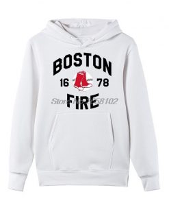 Hot Sale Men Cotton Fashion New Boston Fire Fighter Fire Department Black Sweatshirt Hip Hop Tops 1