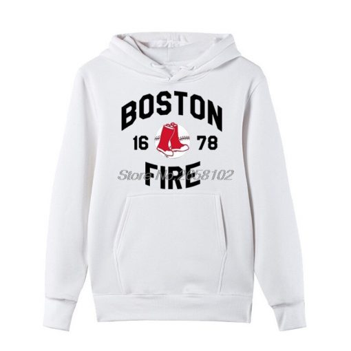 Hot Sale Men Cotton Fashion New Boston Fire Fighter Fire Department Black Sweatshirt Hip Hop Tops 1