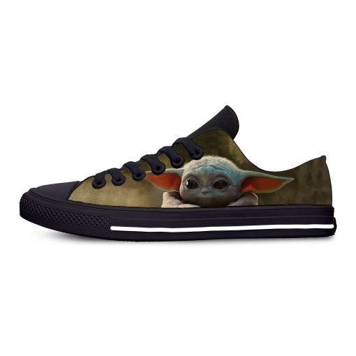 Hot Star Wars Baby Yoda Mandalorian Fashion Funny Casual Canvas Shoes Low Top Lightweight Breathable 3D 3