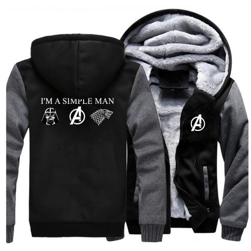 I m A Simple Man Star Wars Coat Fashion Thick Male Marvel Avengers Jacket Winter Fleece 5