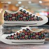 INSTANTARTS Day Of The Dead Canvas Shoes Women Men Low Top Casual Seankers Skull Print Fashion