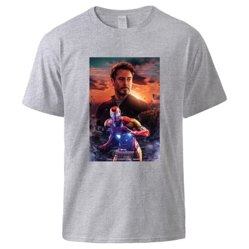 Iron Man Tony Stark Print T shirts Superhero Hip Hop Short Sleeve T shirt 2020 Man