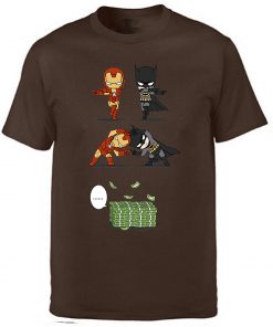 Iron Man Tony Stark Tshirt Men Batman Bruce Wayne T shirt Summer Tops Cotton Fusion Money 3