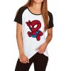 Kawii Small Spiderman Print T shirt Women Cartoon Hero Funny Tshirt Femme Short Sleeve Cotton T