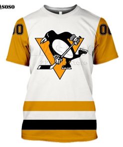 LIASOSO 2020 New 3D Print Animal Skating Penguin Print T shirt Pittsburgh Harajuku Short Sleeve Hockey 1