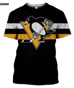 LIASOSO 2020 New 3D Print Animal Skating Penguin Print T shirt Pittsburgh Harajuku Short Sleeve Hockey 4