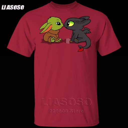 LIASOSO Summer T Shirt Men Women T shirt 3D Print Dragon Fury Baby Yoda T Shirt 2