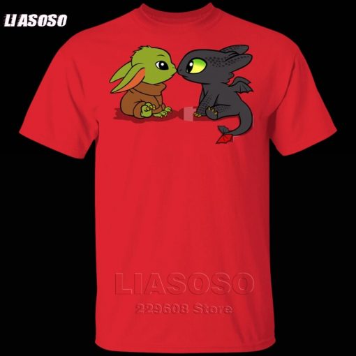 LIASOSO Summer T Shirt Men Women T shirt 3D Print Dragon Fury Baby Yoda T Shirt 3