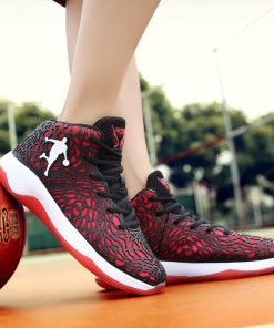Man Lightweight Basketball Shoes Breathable Anti slip Basketball Sneakers Men Lace up Sports Gym Ankle Boots 4
