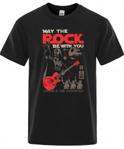 May the Rock Be With You Print T shirt Star Wars Hip Hop Men T Shirt 1