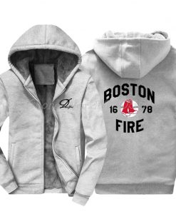 Men Cotton Fashion New Boston Fire Fighter Fire Department Black Sweatshirt Hip Hop Tops Jacke Hoodies