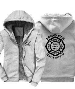 Men Cotton Fashion New Boston Fire Fighter Fire Department Black Sweatshirt Hip Hop Tops Jacke Hoodies 3