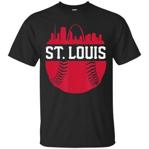 Men S Vintage St Louis Baseball Skyline Cardinal Retro T Shirt Size M 3Xl Unisex Loose