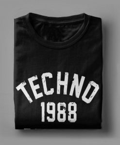 Men T Shirts Techno 1988 Detroit Fashion 100 Premium Cotton Tees Camiseta T Shirts Round Neck 3