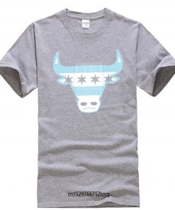 Men Tee Shirt Tops Short Sleeve Cotton Fitness T shirts Men s Chicago Flag Bull T 3