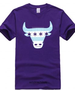 Men Tee Shirt Tops Short Sleeve Cotton Fitness T shirts Men s Chicago Flag Bull T 5