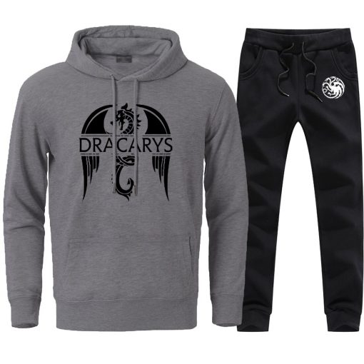 Mens Sets Dracarys Dragon Game Of Thrones Hoodies Pullovers 2020 Male Casual Loose Fashion Sportswear Sweatpants 1