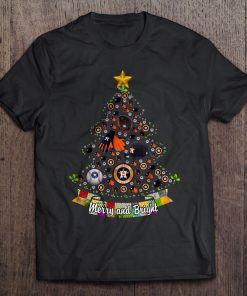Merry And Bright Houston Streetwear Harajuku 100 Cotton Men S Tshirt Astros Christmas Tree Tshirts