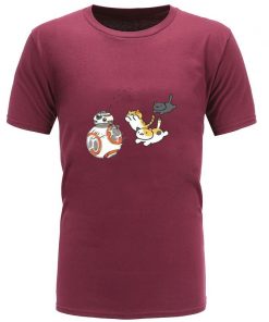 New Coming Mens Top T shirts Star Wars Cat And BB8 Game New Tshirts Slim Fit 2